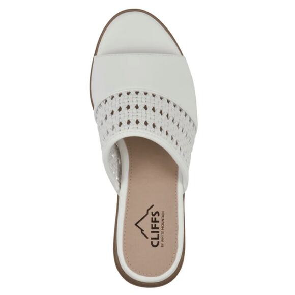 Cliffs by White Mountain Corley White Woven Slide Block Heeled Sandal 9.5 - Picture 3 of 12